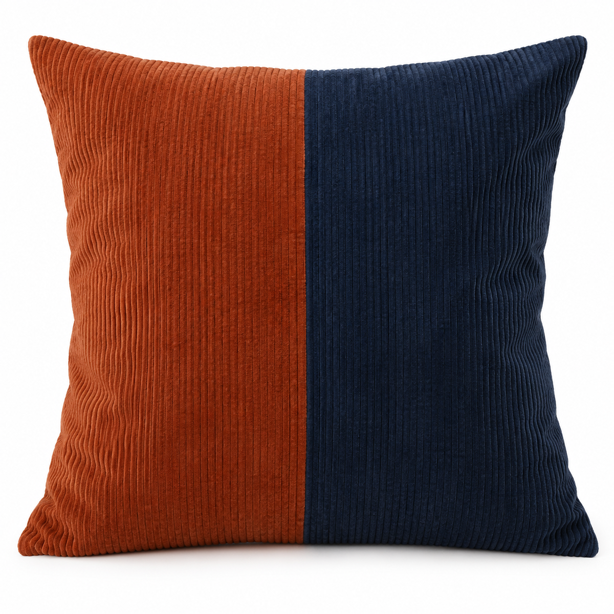 Rust Corduroy Colourblock Cushion Cover