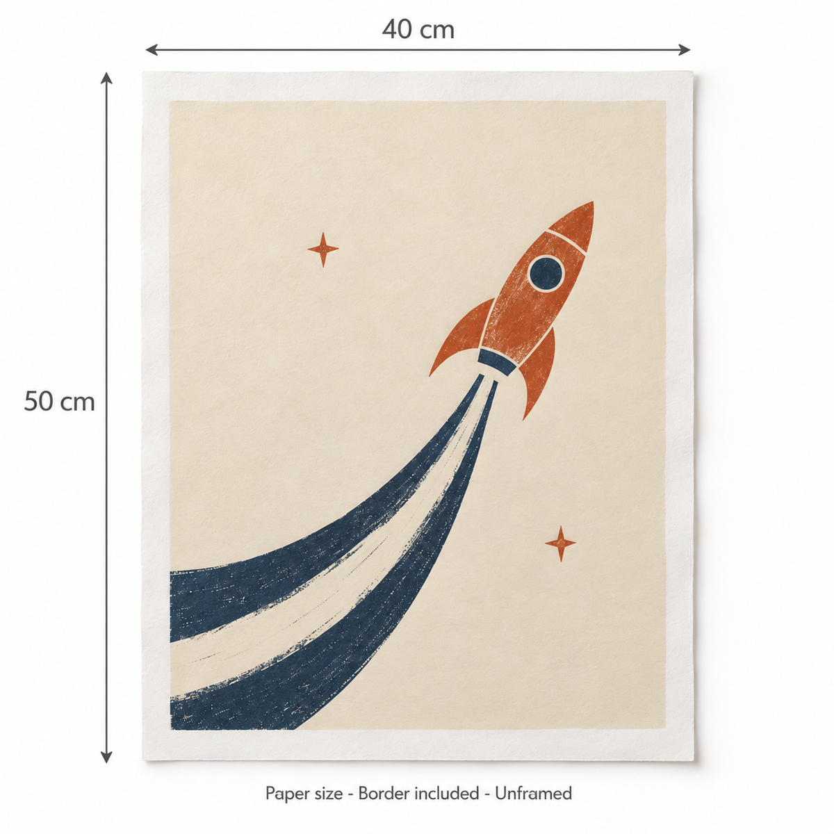 Retro Rocket Art Print