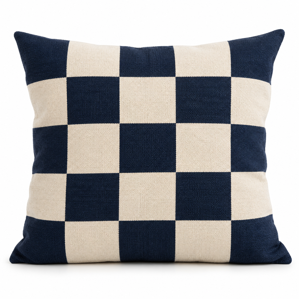 Navy Checkerboard Cushion Cover