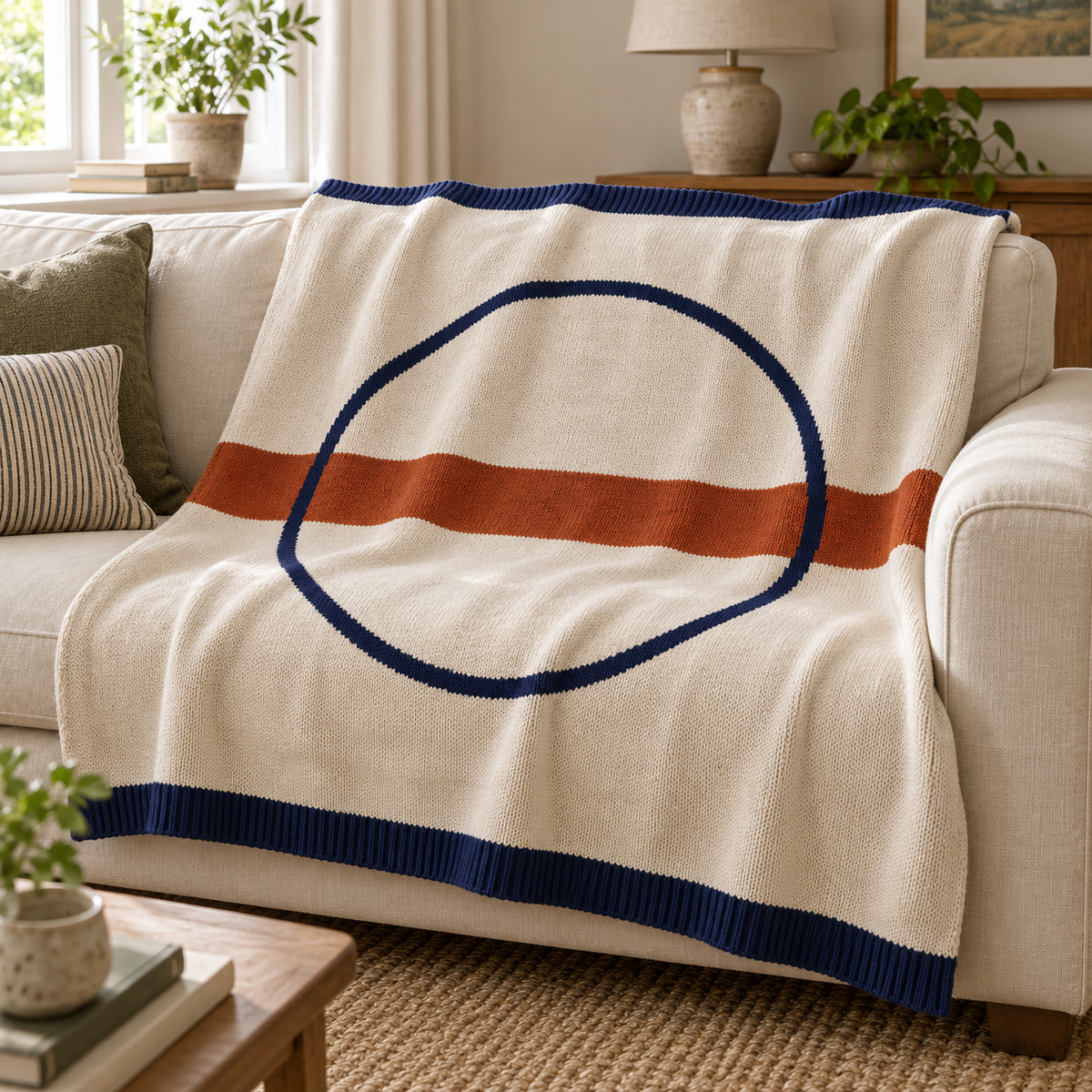 Orbit Geometric Knitted Throw