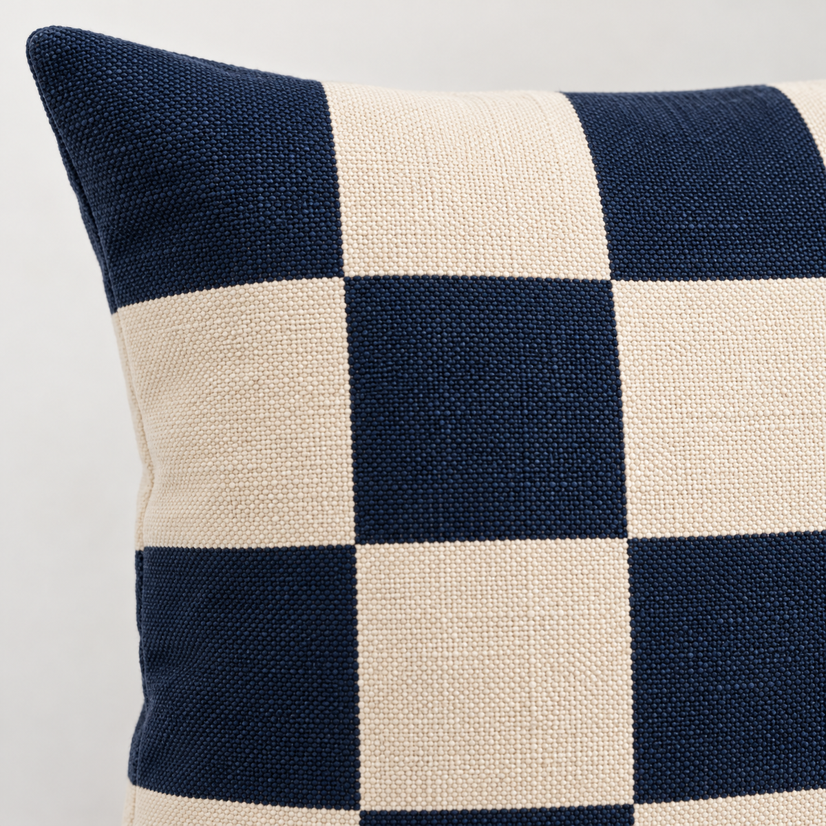 Navy Checkerboard Cushion Cover