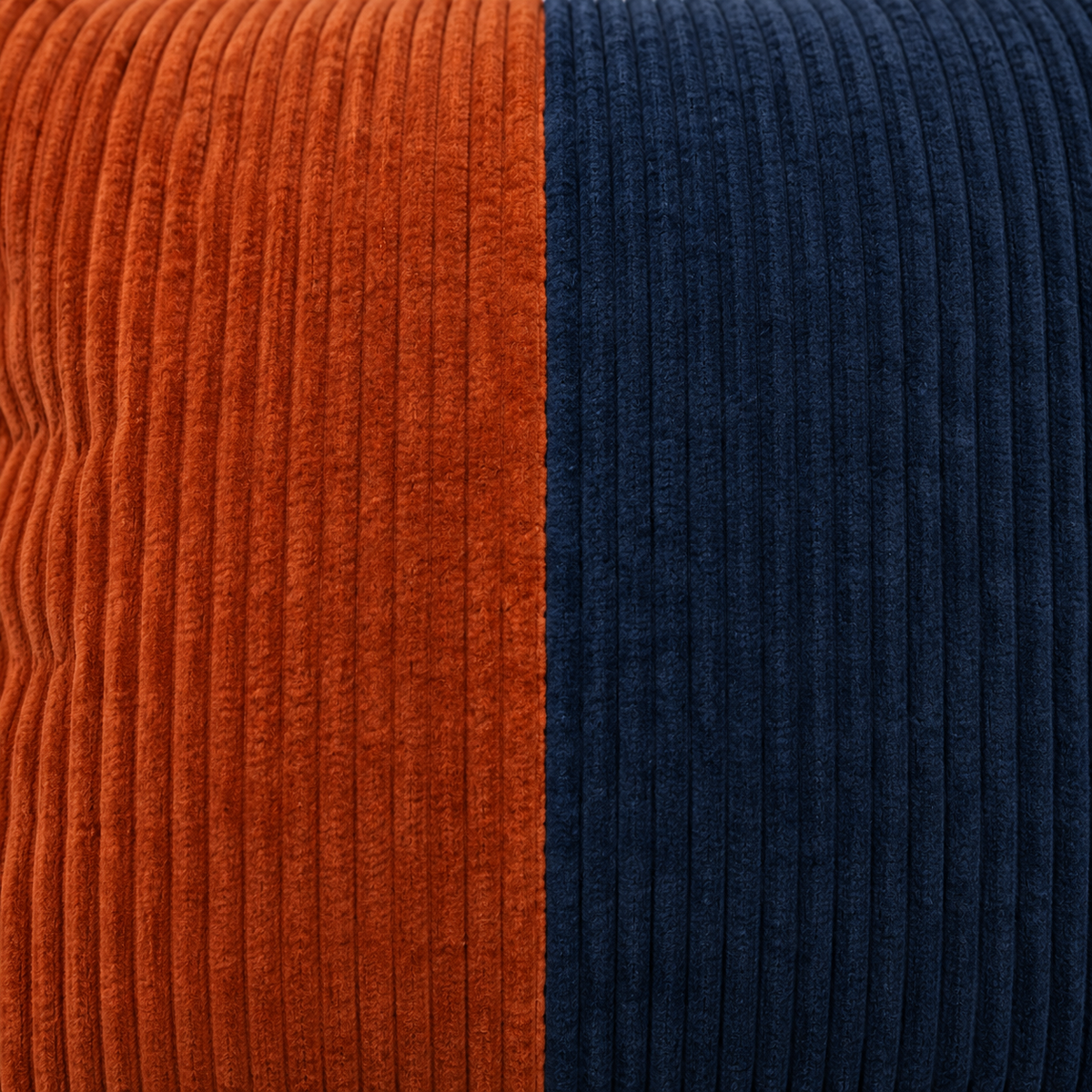 Rust Corduroy Colourblock Cushion Cover