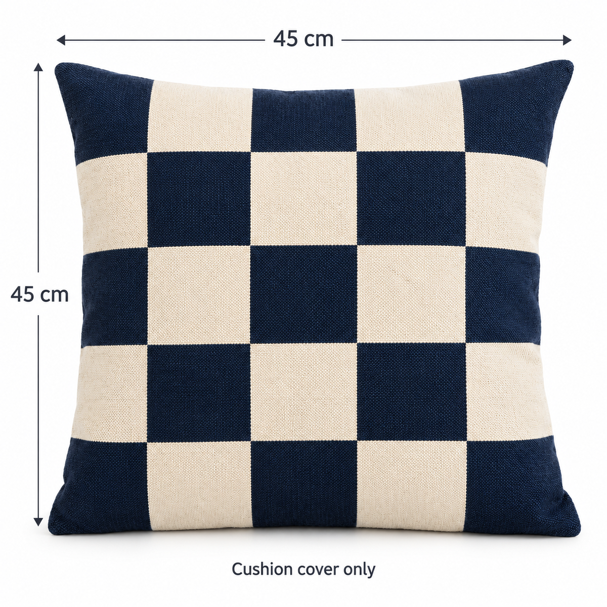 Navy Checkerboard Cushion Cover